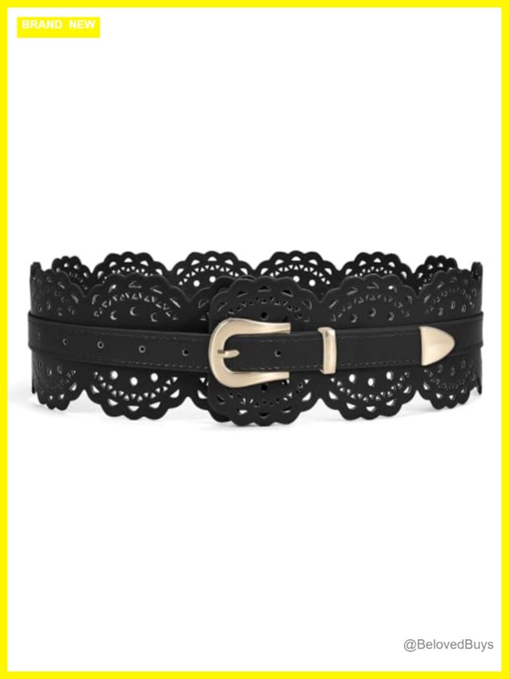 Wide Faux Leather Waist Belt for Dresses Vintage Chunky Belt with Prong Buckle